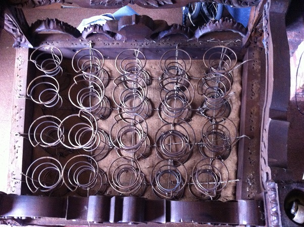 Underneath the webbing