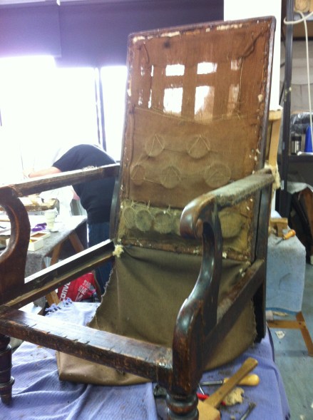 Photo: early C19th chair with most of the upholstery removed